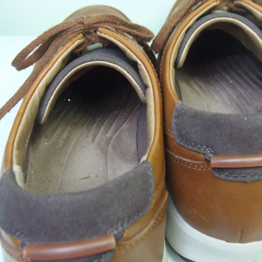 Clark's UNStructured Men's 11.5 Lace Up Brown Shoes Casual Date Eclectic Grandpa